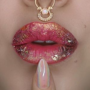 Gold Tone, w/ White Opal, Faux Septum Clicker Ring